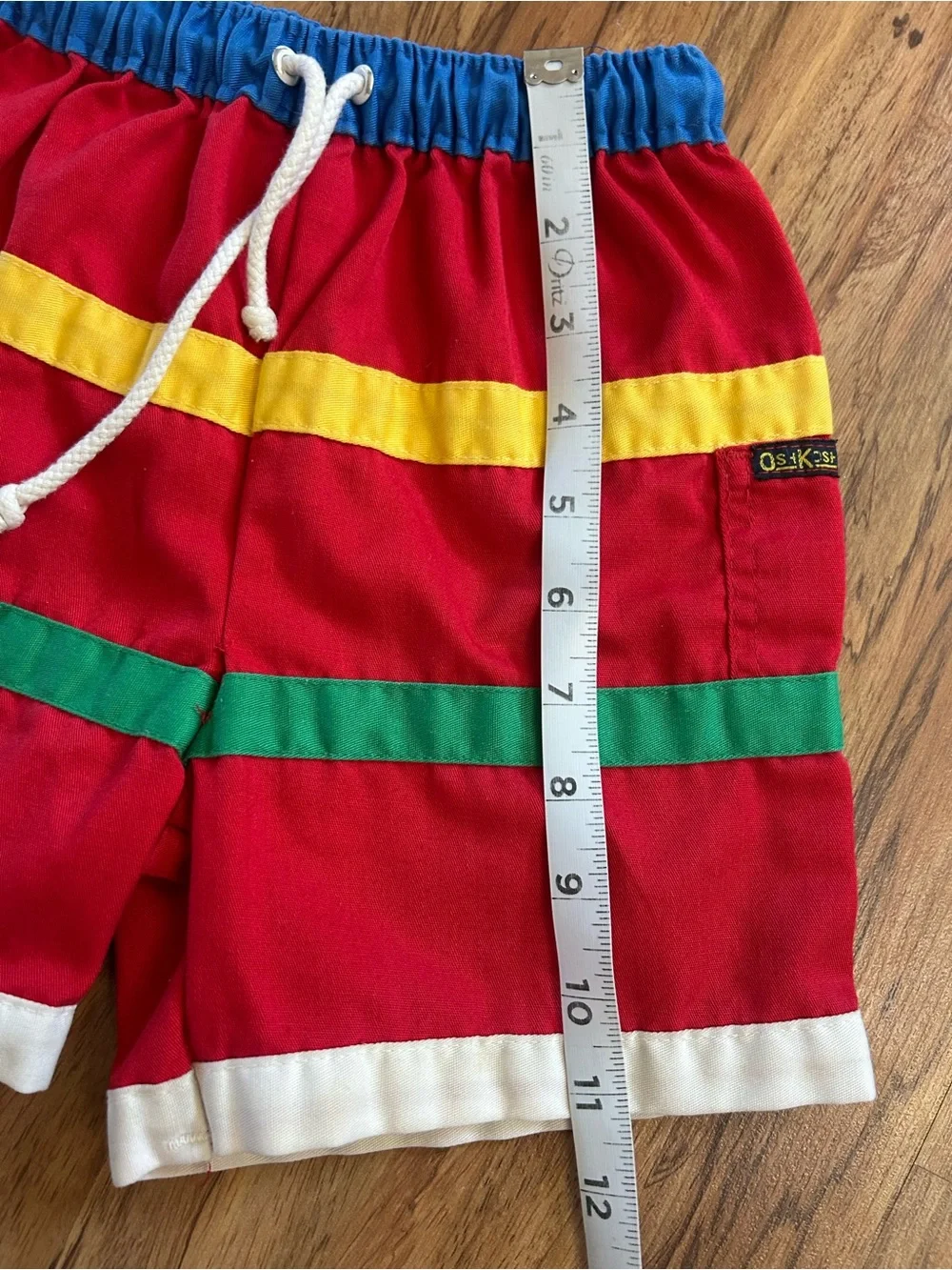 Vintage 90s Oshkosh Striped Made In USA Pull On Shorts Kids Size 6